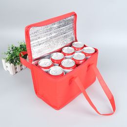 Portable Large Capacity Lunch Insulation Bag Aluminium foil Thermal Cooler Bags Non-woven Fabric Oxford Cloth Handbag Picnic Travel Food Storage Box HY0070