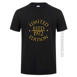 Man Born In 1972 T Shirt Men Cotton O-neck Short Sleeve Limited Edition T-shirt Birthday Gift Tshirt Tops Tee 210629