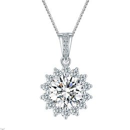 Crystal Womens Necklaces Pendant Amorous petal PLATED 18K Gold simulated sun clavicle chain gold Silver Plated