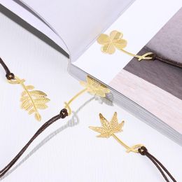 Bookmark Stationery Lanyard Exquisite Gift Hollow Gold-plated Metal