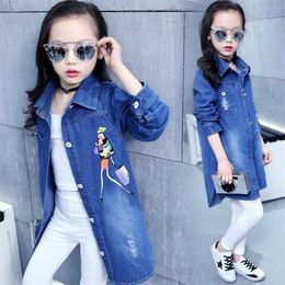 Girls jacket baby girls cotton denim children spring autumn shirt kids jeans childre clothes s clothing 211204