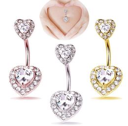 Sexy 316L surgical steel navel rings women double gem Belly Button Navel Bar Ring Body Piercing bars Jewellery