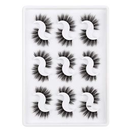 Hand Made Reusable Soft 9 Pairs Mink False Eyelashes Set Messy Cruly TThick Natural 3D Fake Lashes Extensions Makeup Accessory For Eyes Easy To Wear 10 Model DHL