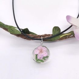 gem ornament Canada - Women's Necklace Dry Flower Plant Forest Girls Time Gem Handmade Special Gift Specimens Ornaments Pendant Necklaces