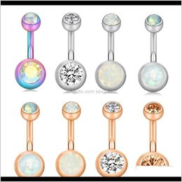 & Bell Drop Delivery 2021 Stainless Steel Belly Piercing Kit Screw Navel Button Rings Tragus Ear Bar Cartilage Earring Body Jewellery 14G 80Pcs