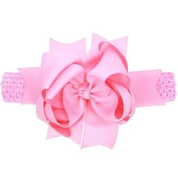 12pcs 7.5-8inch Very large Grosgrain Bows ribbon Bowknot Stretch Headband for Infants to Big Girl Infant hairbow Girls Birthday Party