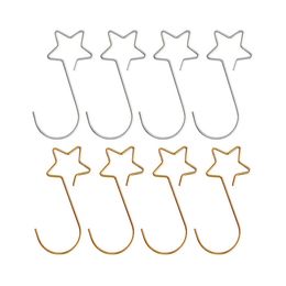 20Pcs Christmas Star Shape Hooks Ornaments Hook For Xmas Tree Hanging Pendant Metal Stars Hangers Decorations