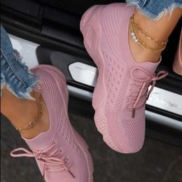 Women Sneakers Casual Shoes Comfortable Mesh Lace-Up Ladies Sport Shoes Wedges Chunky Women's Vulcanised Shoes Females Sneakers H0902