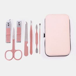 Professional Stainless Steel Manicure Tools Pink Olecranon Nail Clipper Tool Set