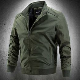 Spring Summer Men Thin Jacket Casual Lightweight Solid Colour Stand Collar Slim Fit s Coat Clothing Fashion 211126