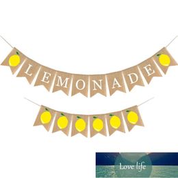 2 Pcs Burlap Banner Lemon and Lemonade Pull Flag Party Garland Hanging Bunting for Beach Party Cocktail Party Summer Factory price expert design Quality Latest