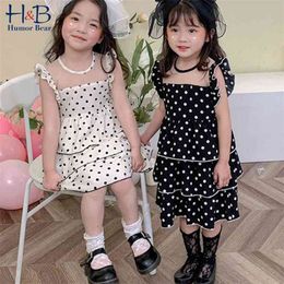 Girls Dress Summer Sleeveless Ploka Dot Printed Cake Princess Toddler Kids Clothes 210611