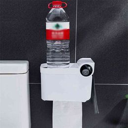 Toilet WC Home Storage Box Organiser Portable Paper Holder Punch-free Roll Dispenser Bathroom Accessories 210423