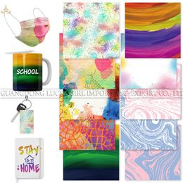 Window Stickers Lucky Goddness Infusible Transfer Ink Sheet Watercolor Marble Paper Sublimation For Mug Press T-Shirts Bags 12x10IN