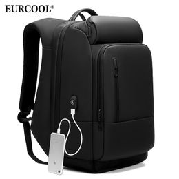 Backpack For Men Waterproof EURCOOL 17 Inch Laptop Repellent Functional Rucksack with Port Travel Male n1755