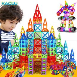 KACUU Big Size Magnetic Block Designer Construction Set Model & Building Toy Plastic Magnetic Building Blocks Toys For Children Q0723