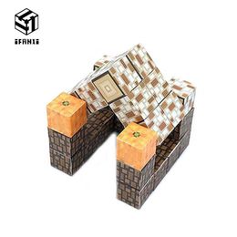 Mini Magnetic Building Blocks Chalet Set Toys For Children Boy Kids Hobby Friends Gift Figures Bricks Models Diy Kit Q0723