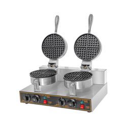 Commercial Double Head Waffle Maker Egg Cake Oven Non-stick Pan Muffin Baking Machine