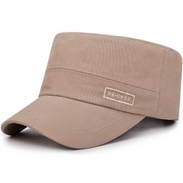 Fashion Mens Hat Men Flat Roof Military Cadet Bush Baseball Cap Snapback Casual Army Hats Caps Wide Brim