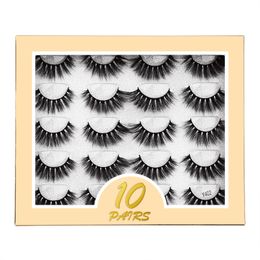 10 Pairs Natural 3D False Eyelashes Set Fake Lashes Makeup Kit Mink Extension