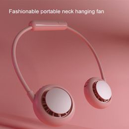 Novelty Items Electric Fans Hands-free Lazy Hanging Neck Air Cooler Portable USB Charging Fan Silent 3-speed Adjustable Leafless Sports WH0480