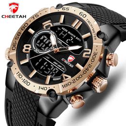 CHEETAH Top Luxury Brand Men Digital Watch Military Sport Watches Mens Fashion Waterproof Quartz Wristwatch Dual Display Clock 210517