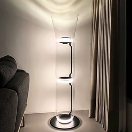 Nordic Minimalist Glass Shade Led Floor Lamp Bedroom Bedside Lamp Modern Living Room Home Decor Indoor Lighting Standing Light
