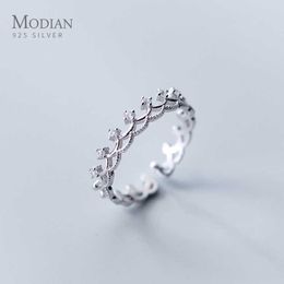 Special Design Crown Clear CZ Fashion 925 Sterling Silver Finger Rings For Women Charm Exquisite Jewelry 210707