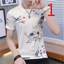 Summer men's short-sleeved t-shirt Korean version of the trend self-cultivation tide brand half-sleeved shirt 210420