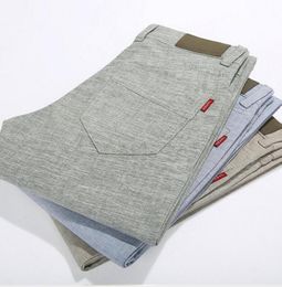 Joggers di moda di cotone di flax all'ingrosso uomini pantaloni casuali uomini primaverili di pantaloni sottili pantaloni abbigliamento pantalon homme