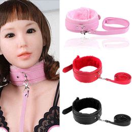 Nxy Sm Bondage Pu Leather Collar for Adult Toys Sex Necklace and Belt Couples Erotic Bdsm Sexual Stimulation Flirting Retirement 1218