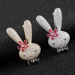Pins, Brooches Sparkly Rhinestone Zircon For Women Girl Cartoon Cute Animal Brooch Pin High Quality Broche Jewellery