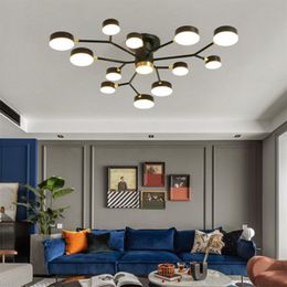 The Bifurcated Chandelier LED Bedroom Lighting Living Room Ceiling Lamp Children's Study Direct Sales Pendant Lamps