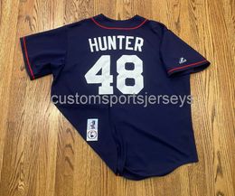 Men Women Youth Embroidery Torii Hunter Vintage Sewn Baseball Jersey Men Women Youth Baseball Jerseys XS-6XL All Sizes