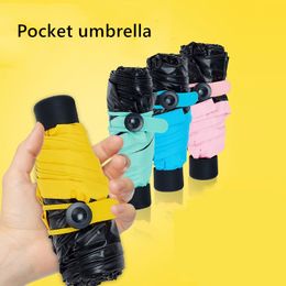 Women Sunshade Ultra Light Mini 5 Fold Umbrella Small Size Umbrella Anti Ultraviolet Folding Mini Pocket Rain Umbrella
