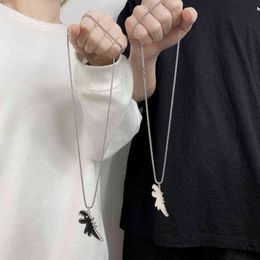 Cute Dinosaur Couple Necklace Couple Pairing Pendant Friend Necklace Hip Hop Punk Necklace Men's and Women's Temperament Jewellery G1206