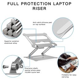 Portable Aluminum Alloy Adjustable Laptop Stand Folding for Notebook MacBook Computer Bracket Lifting Cooling