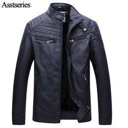 Hot quality Autumn And Winter men leather jacket warm plus velvet leisure men jacket Windproof PU leather Jacket 115wy X0710