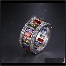 With Side Stones Rings Jewelryvictoria Wieck Choucong Brand Luxury Jewellery 10Kt White Gold Filled Multicolor Amethyst Gemstones Cz Diamond We