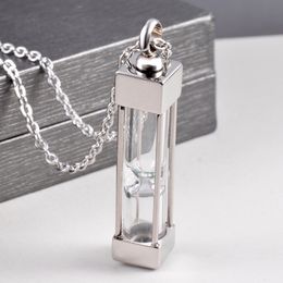 Stainless Steel Cube Glass Cremation Jewellery Ash Holder Memorial Necklace Funeral Pendant