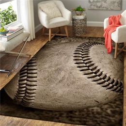 Baseball Impresso Tapete Quadrado Anti-Skid Skid Tapete Tapete 3D Rug Deslizante Sala de Jantar Vivendo Quarto Suave 02 Tapetes