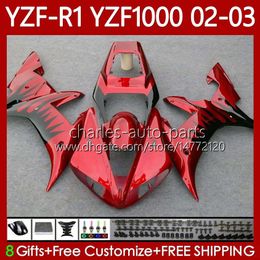 OEM Bodys For YAMAHA YZF R 1 1000 CC YZF-1000 YZF-R1 2002 2003 2000 2001 Bodywork 90No.112 YZF R1 1000CC 2000-2003 YZF1000 YZFR1 Metallic Red 02 03 00 01 Motorcycle Fairing