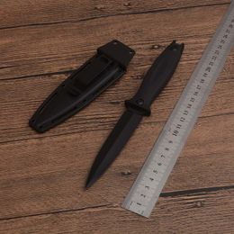 1pcs KS 4007 Outdoor Survival Straight Tactical Knife 8Cr13Mov Double Action Black Oxide Blades ABS Handle Fixed Blade Knives With Kydex