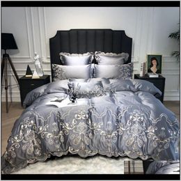 Supplies Textiles Home & Garden Drop Delivery 2021 Luxury 1000Tc Egyptian Cotton Bedding Sets Classical Embroidery Duvet Er Flat Sheets Pillo