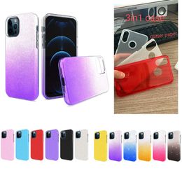 Armour Cases Glitter Gradients Cover 3in1 Shockproof for iPhone13 12 mini pro max 11 XR XS 8 SamsungGalaxy S21 Ultra plus S21FE S20 S10 note20 10 9 A12 A11 A20 A31 M30 M51