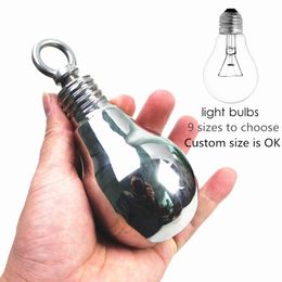 9 Sizes Anal Ball Stainless Steel Butt Dildo Plugs Light Bulb Shape Backyard Stopper Simulation Toys Anus Dilator for Men and Women HH8-1-85