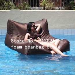 Camp Furniture Brown Customise Waterproof Oxford Fabric Floating Beanbag Sofa Chair Bean Bag Back Support Shape Cover