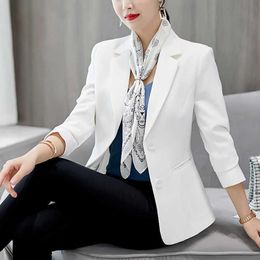 Sale White Black Women Blazers And Jackets New Autumn Winter Fashion Double Button Blazer Femenino Spring Ladies Blazer Female X0721