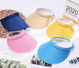Summer Sunscreen Visors Sun Protection Beach Hat Empty Top Wide Brim Clip-On Peaked Mens womens Cap DD326