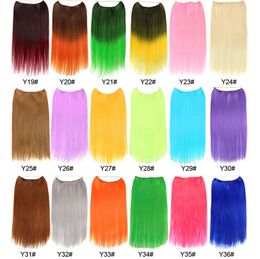 22 inches Straight Loop Micro Ring Hair Extensions Bundles Synthetic Fish Line Weft in 40 Colors LFL001